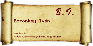 Boronkay Iván névjegykártya