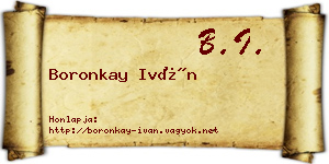 Boronkay Iván névjegykártya